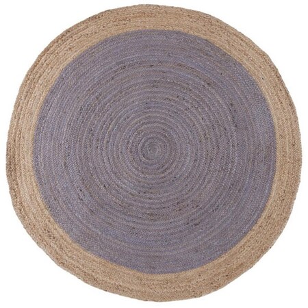 Safavieh 3 x 3 ft. Natural Fiber Global Hand Woven Round Area Rug; Grey & Natural NF801F-3R